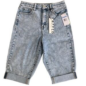Frayed Denim Shorts 25 High Rise Baggy Shorts Better Than Blue Acid Wash 80s